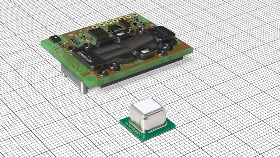 图片 - SCD30 (NDIR)和SCD4x (PASens®技术) 尺寸对比/来源：Sensirion AG